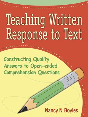 cover image of Teaching Written Response to Text